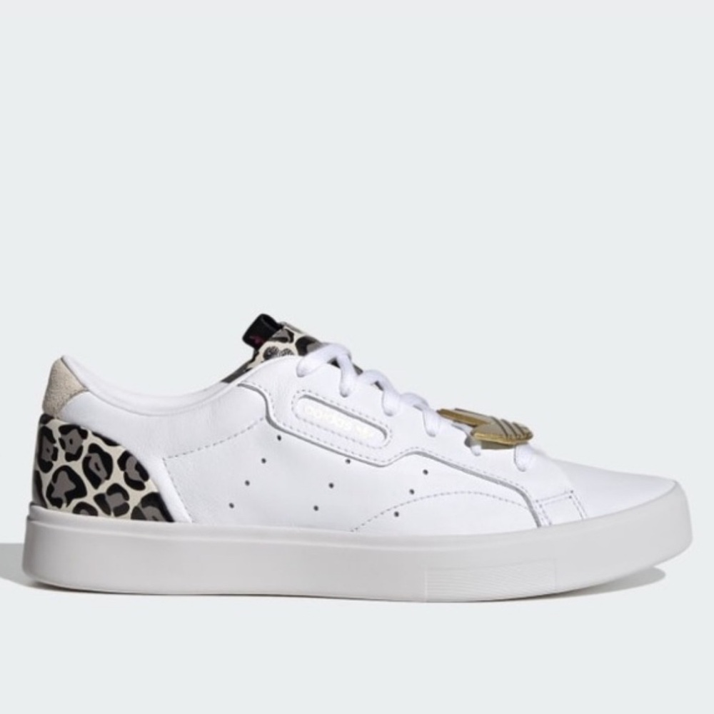 Adidas‎ Sleek Clould White Women's Leopard Print Adidas Lace Charm